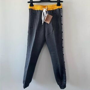 🚩steal authentic Miu Miu Gray Joggers with Yellow Waistband